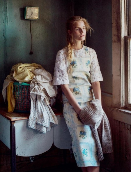 Suvi Koponen Models Romantic Dresses & Gowns in Vogue Russia