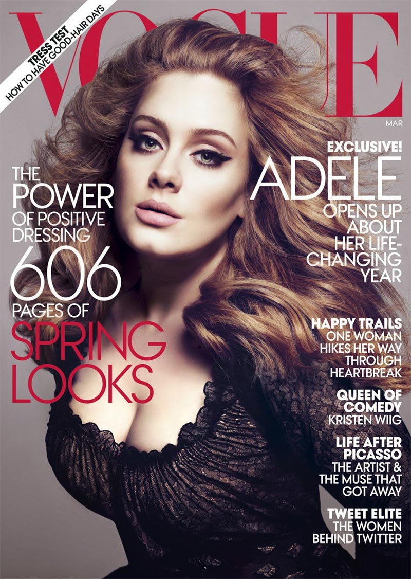 Adele on Vogue Magazine March 2012 cover. Photo: Mert & Marcus