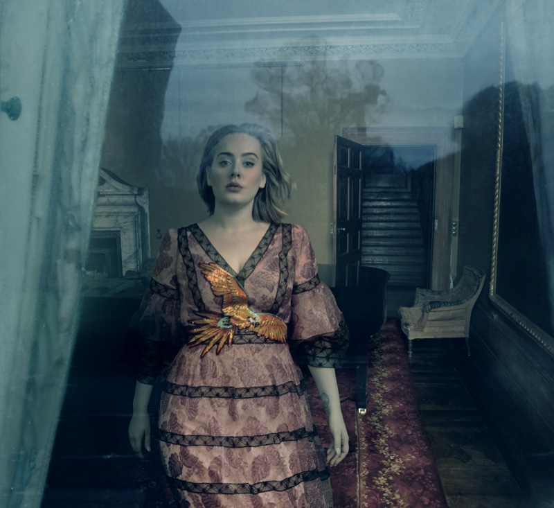 Adele wears a Gucci gown in her Vogue cover story. Photo: Annie Leibovitz