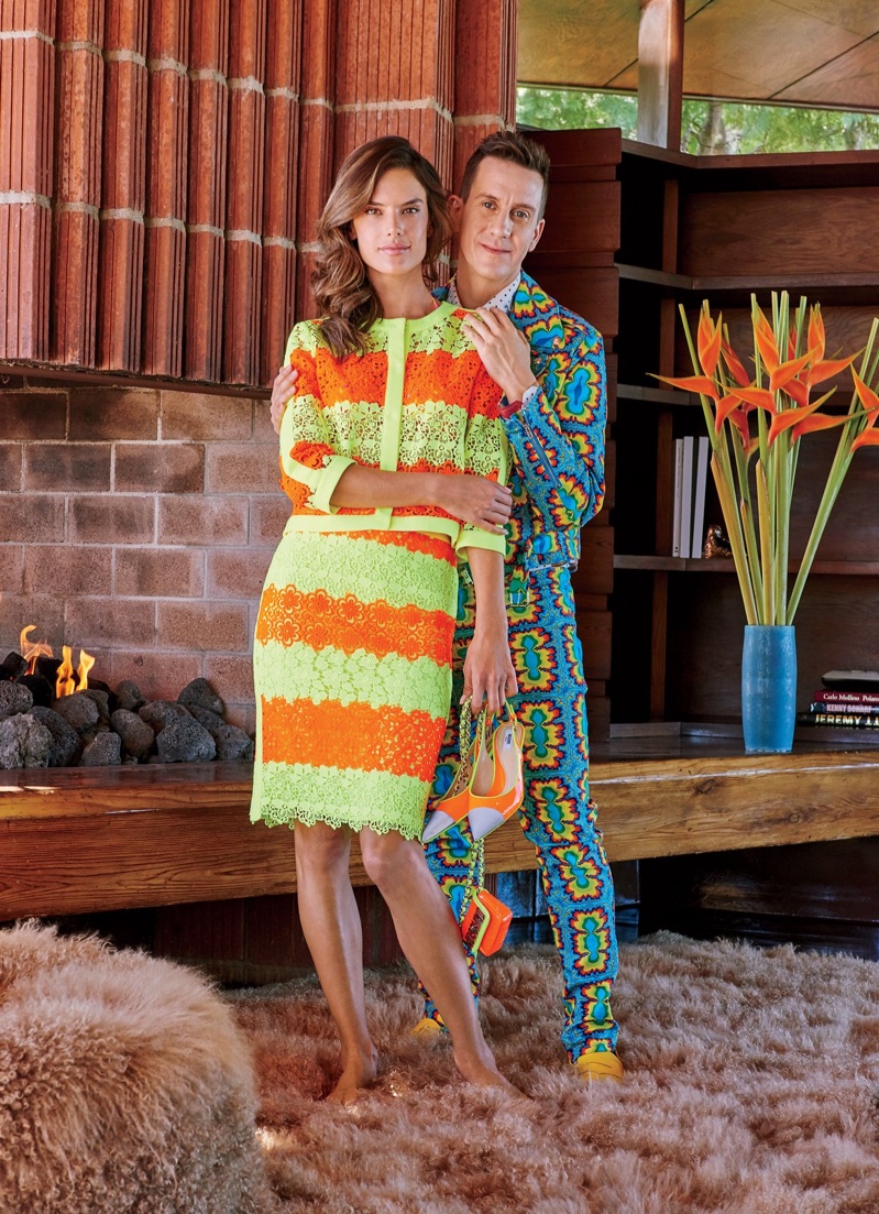 Alessandra Ambrosio poses with designer Jeremy Scott at his home in the Hollywood Hills. Photo: Dominique Vorillon / Vogue