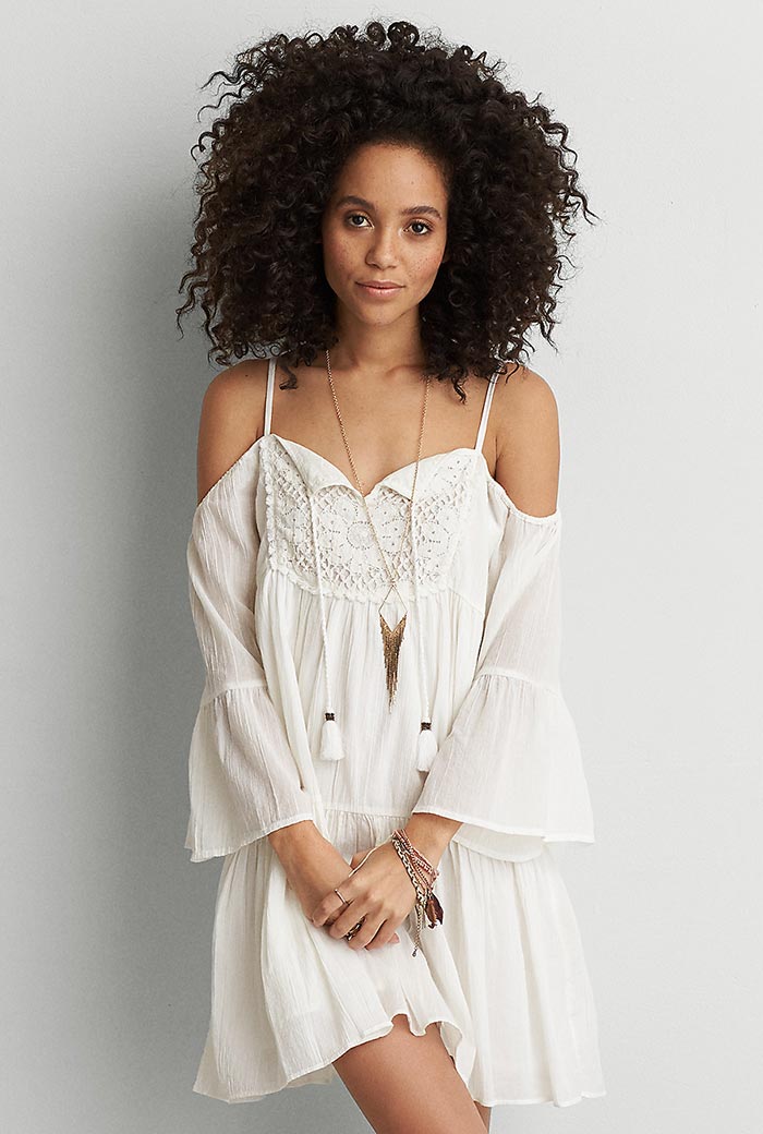 American Eagle Outfitters Cold Shoulder Shift Dress