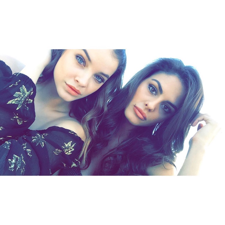 Models Barbara Palvin and Bo Krsmanovic pose in a selfie together. Photo: Instagram