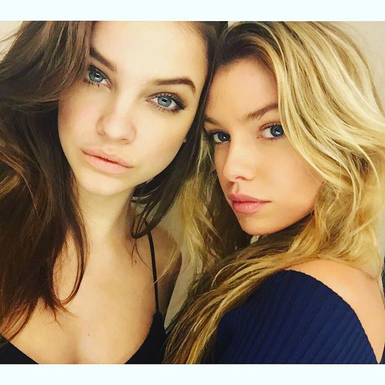 Models Barbara Palvin and Stella Maxwell link up on Instagram. 