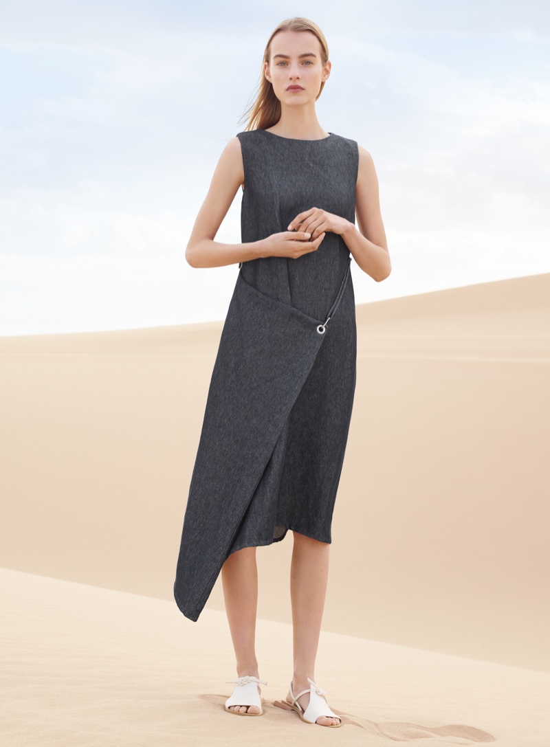 Maartje models asymmetrical dress in COS's spring-summer 2016 campaign