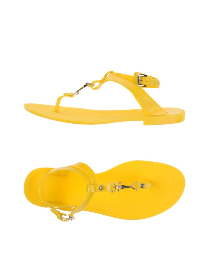 Cesare Paciotti Yellow Flip Flop Sandals