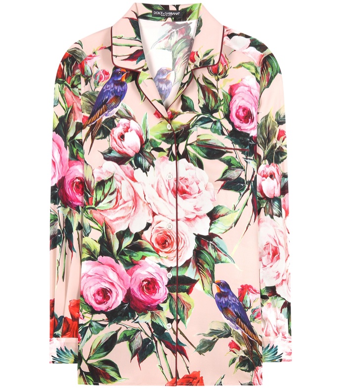 Dolce & Gabbana Floral Print Silk Blouse