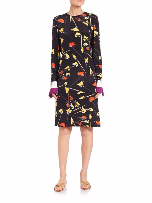 Emilio Pucci Silk Paint Brush Print Dress