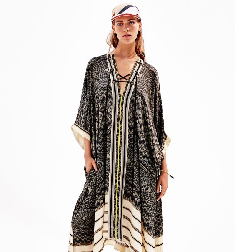 Model wears printed tunic in H&M Studio's spring 2016 collection
