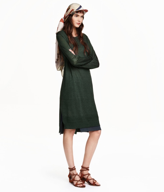 H&M Studio Fine Knit Linen Blend Dress