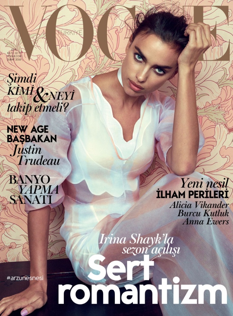 Irina Shayk on Vogue Turkey February 2016 cover