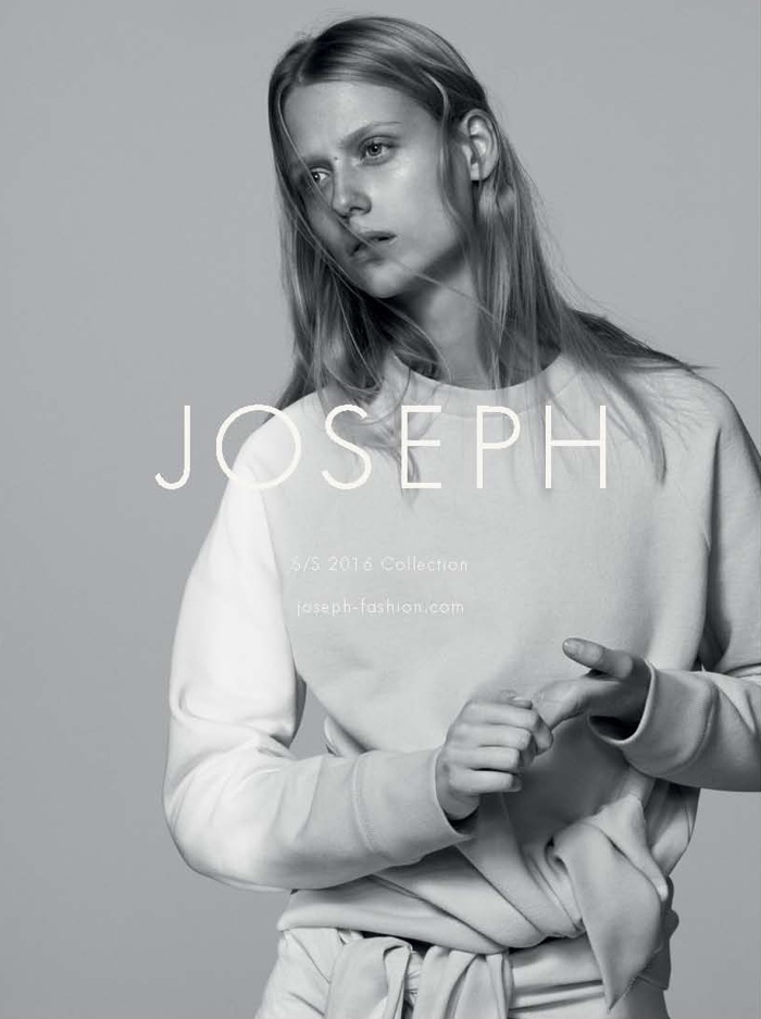 Sofie Hemmet poses in sweater from Joseph's spring 2016 collection