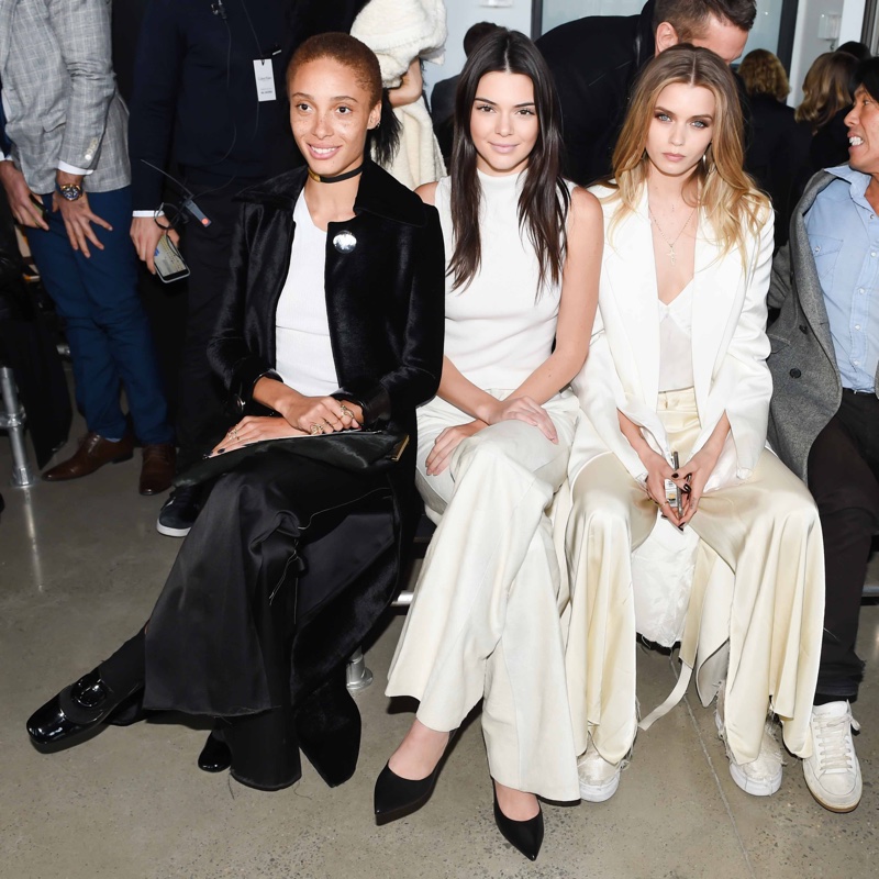 Kendall Jenner, Abbey Lee Kershaw and Adwoa Aboah attend the Calvin Klein Collection fall-winter 2016 show presented at New York Fashion Week. Photo: BFA NYC