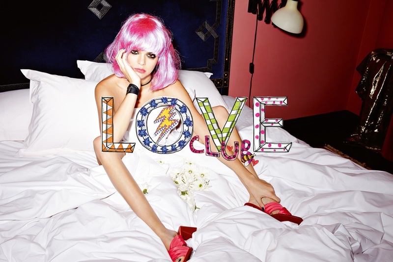 Kendall Jenner wears a pink bob in LOVE Magazine. Photo: Carin Backoff