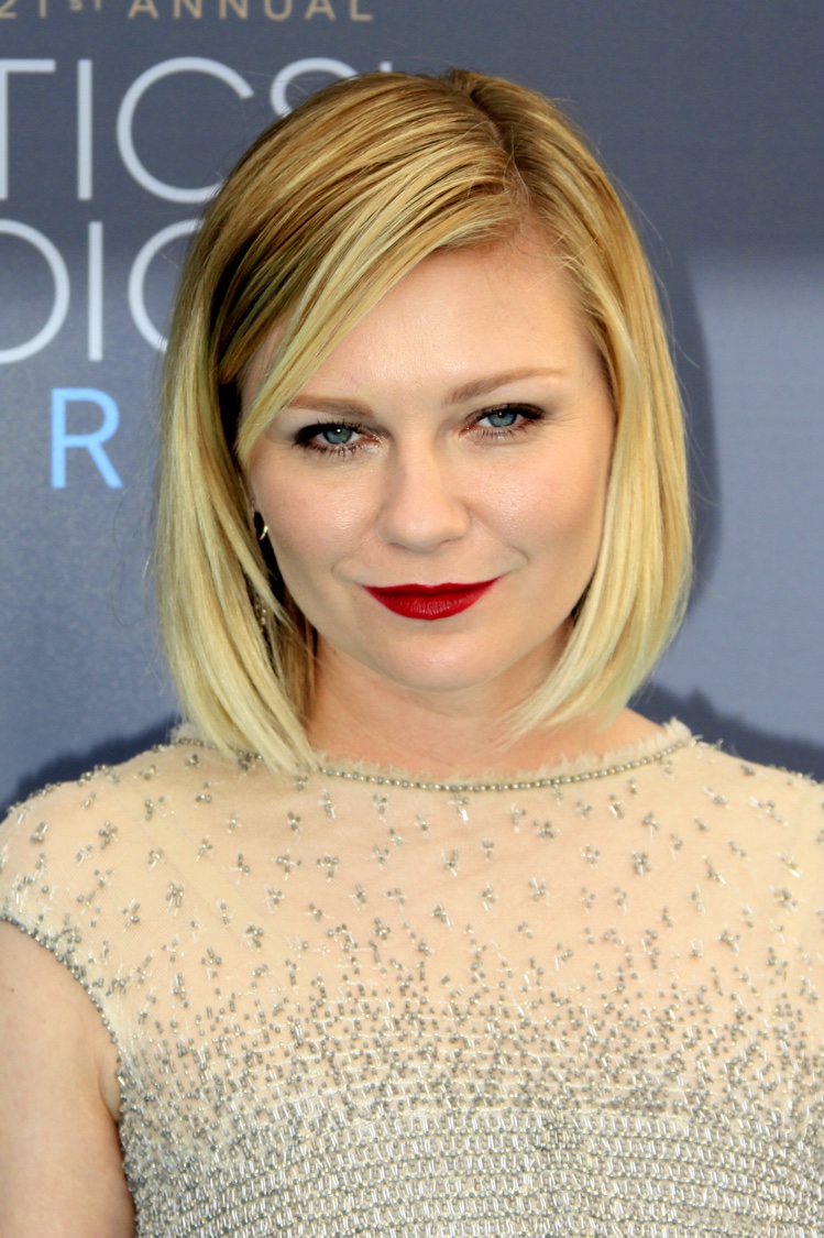JANUARY 2016: Kirsten Dunst attends the 2016 Critics Choice Awards and wears a short bob hairstyle. Photo: Helga Esteb / Shutterstock.com