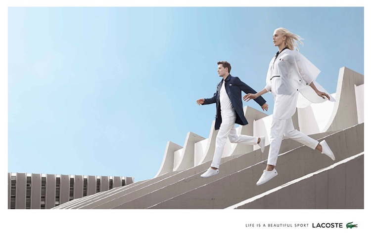 Aymeline Valade and George Barnett star in Lacoste's spring-summer 2016 campaign