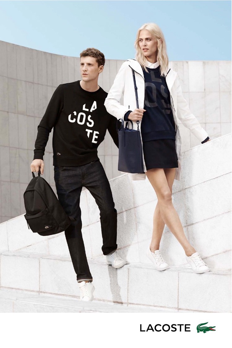 Aymeline and George make a good looking pair in Lacoste's spring 2016 campaign