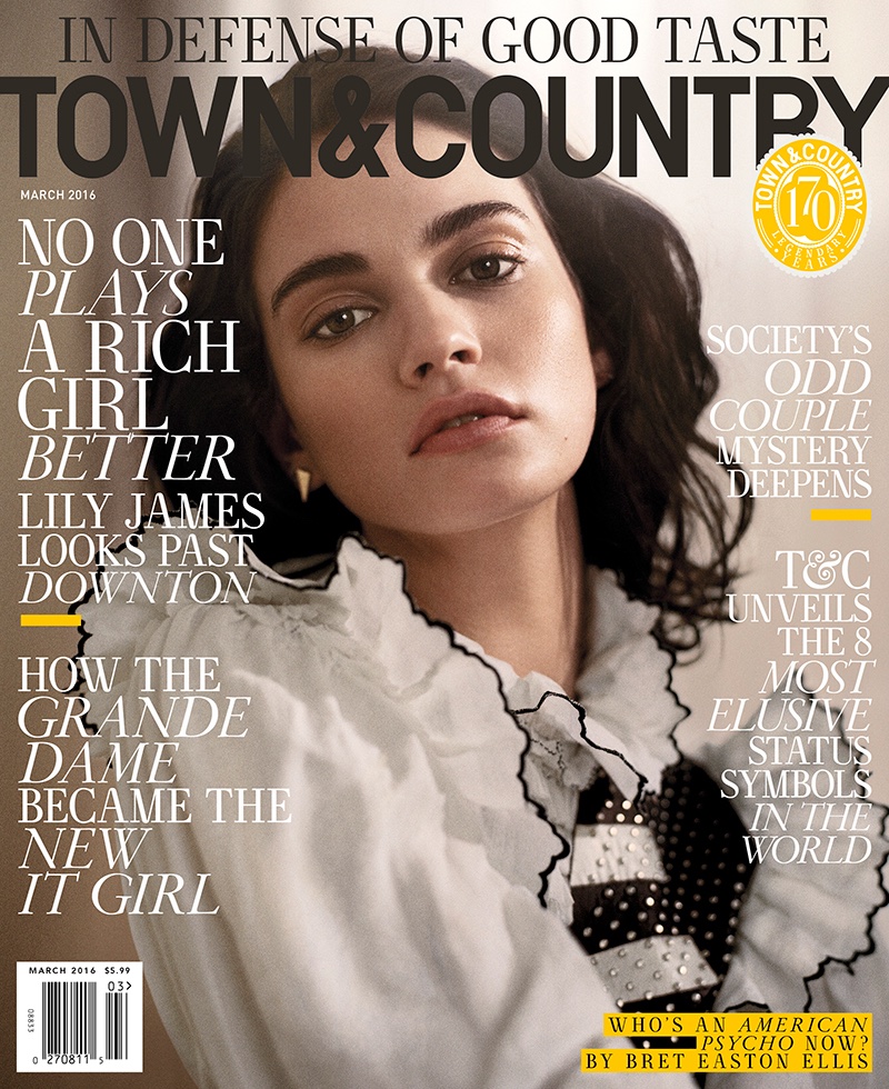 Lily James on Town & Country March 2016 cover