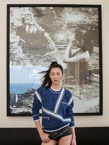 Liu Wen Hits the Beach in 90s Inspired Fashion for ELLE China