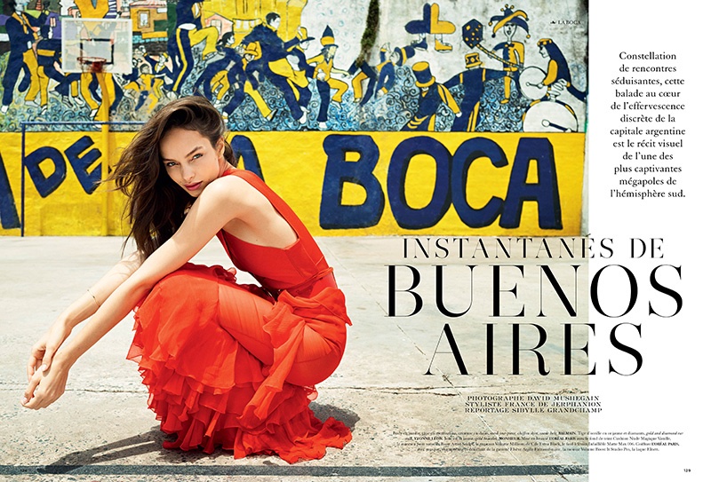 Luma Grothe stars in Air France Madame's February issue