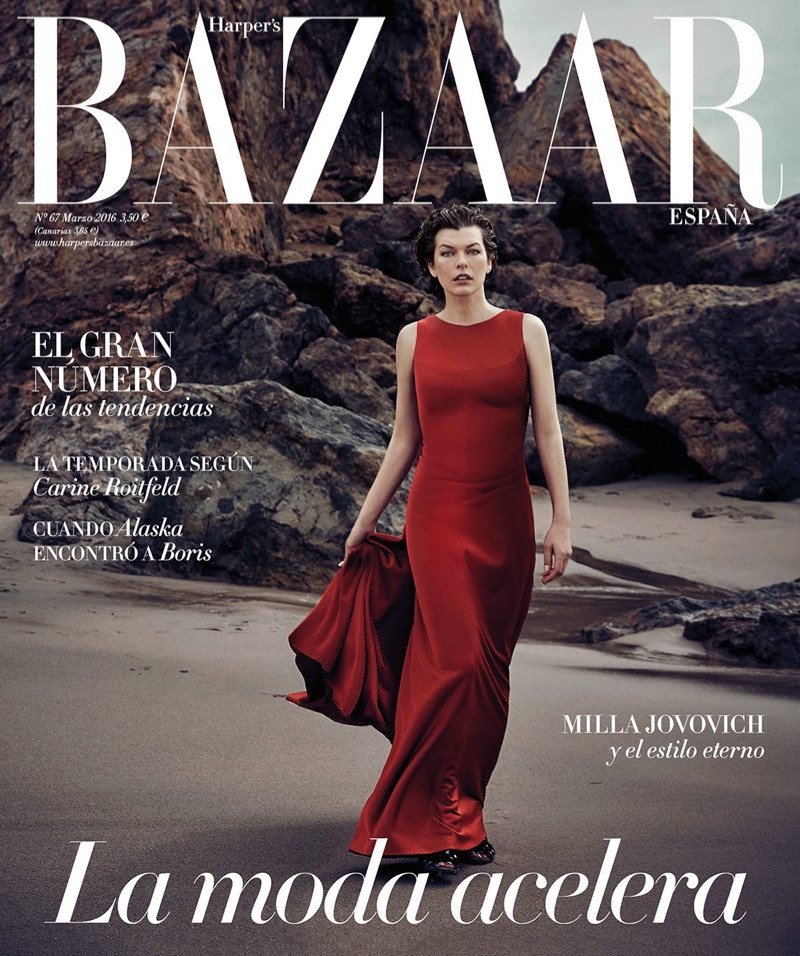 Milla Jovovich on Harper's Bazaar Spain March 2016 cover