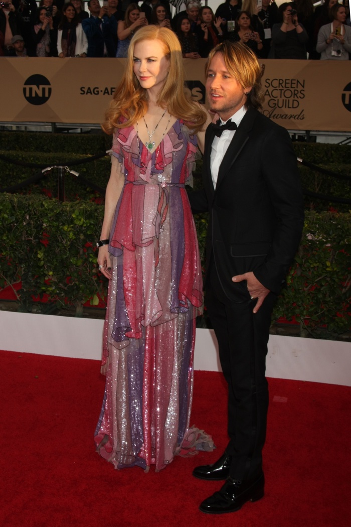 JANUARY 30TH: Nicole Kidman attends the 2016 SAG Awards with husband Keith Urban. Photo: Helga Esteb / Shutterstock.com