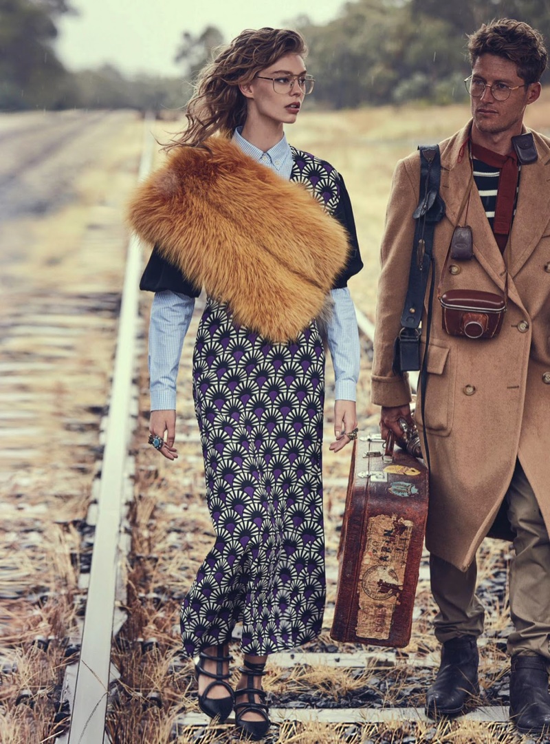 Ondria Hardin and Jimmy Young-Whitforde star in Vogue Australia's March issue