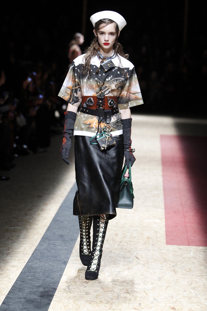 A look from Prada's fall-winter 2016 collection