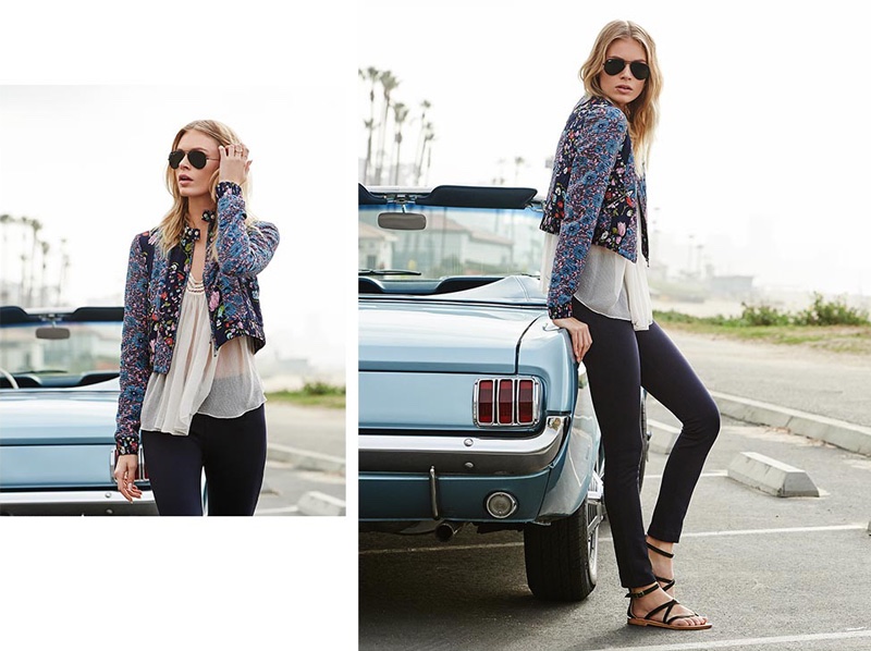 Rebecca Taylor Lindsay Patchwork Jacket, Rebecca Taylor Chiffon Lace Blouse, Rebecca Taylor Max Stretch Twill Pants, K. Jacques Epicure Sandals and Ray-Ban Classic Aviator Sunglasses
