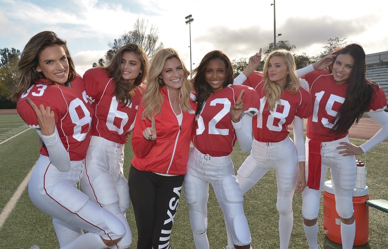 Adriana Lima, Alessandra Ambrosio, Jasmine Tookes, Elsa Hosk and Taylor Hill in Victoria's Secret Super Bowl 2016 Commercial