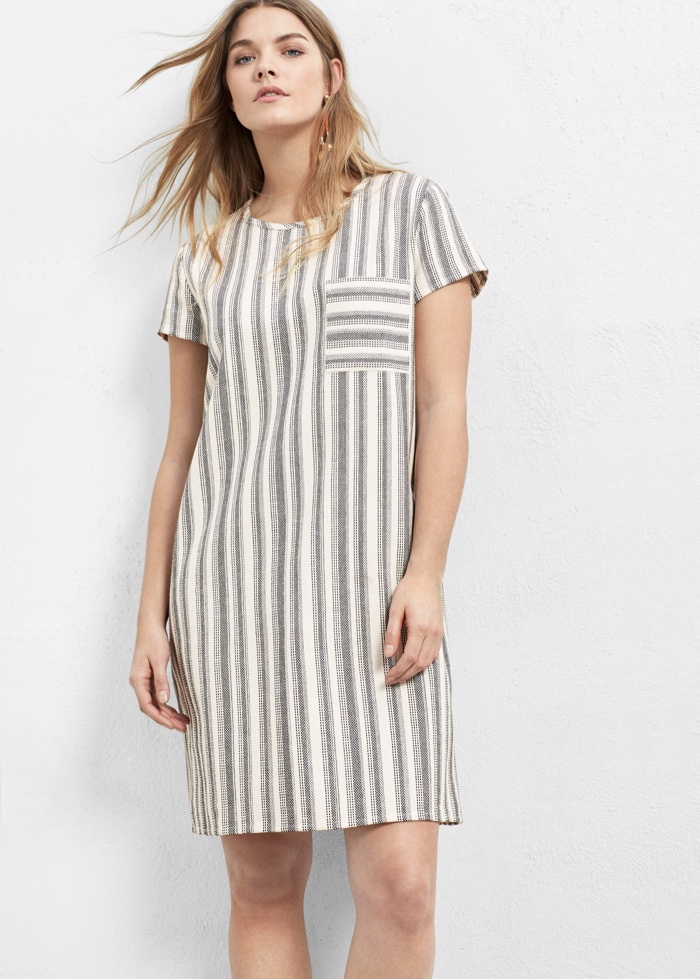 Violeta by Mango Striped Cotton Dress