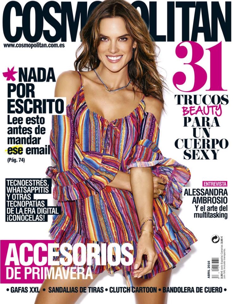 Alessandra Ambrosio on Cosmopolitan Spain April 2016 Cover