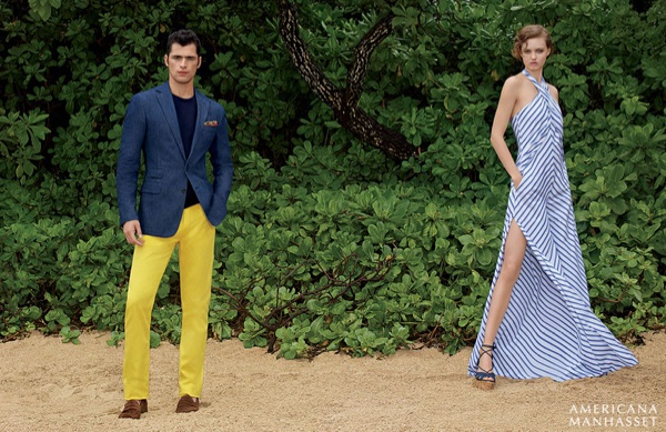 Lindsey Wixson and Sean O'Pry model Ralph Lauren for Americana Manhasset's spring 2016 campaign