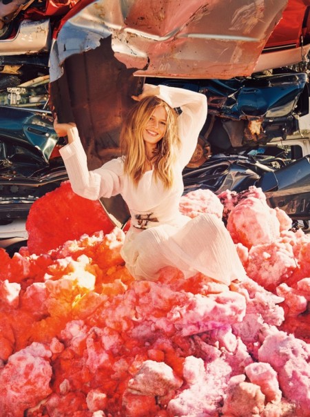 Anna Ewers is Junkyard Chic in All White Looks for W