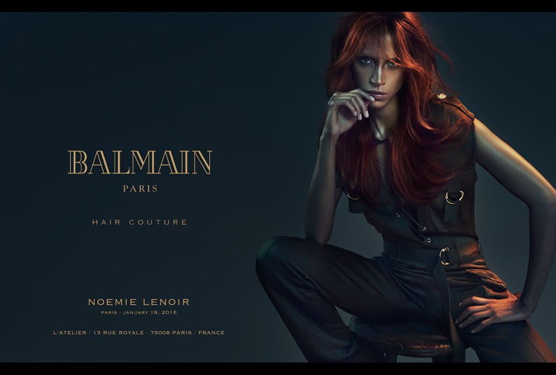 Noemie Lenoir stars in Balmain Hair Couture spring-summer 2016 campaign