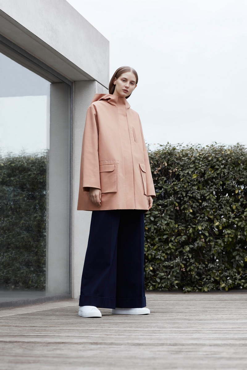 COS hooded jacket and wide legged trousers