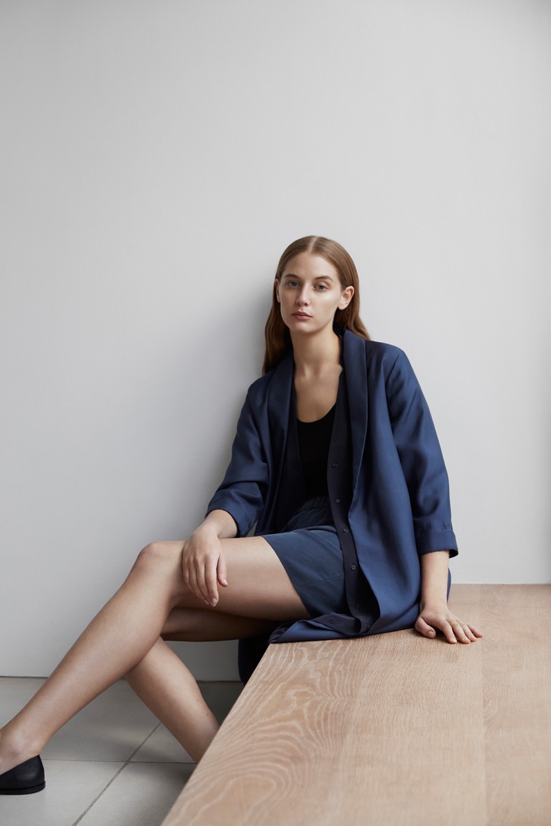 Model wears blazer, top and shorts from COS' Essentials collection
