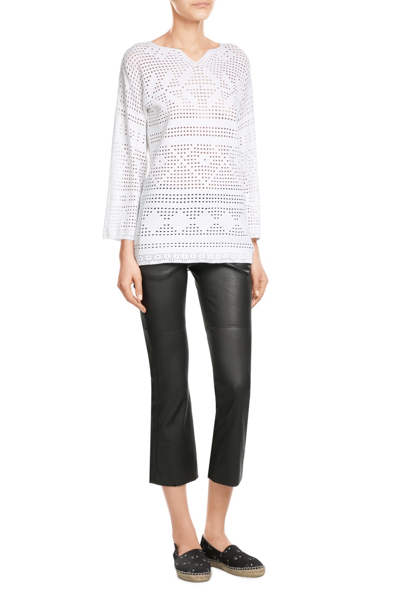 Claudia Schiffer x TSE Cotton Tunic with Cut-Out Detail