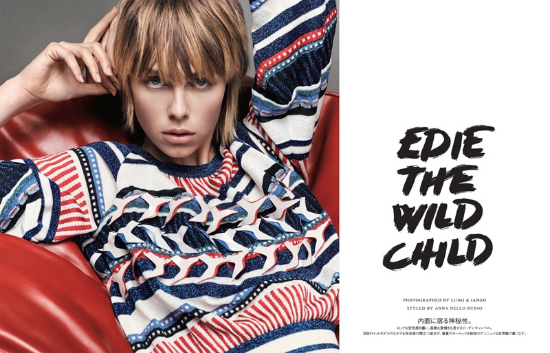 Edie Campbell models the spring collections for Vogue Japan