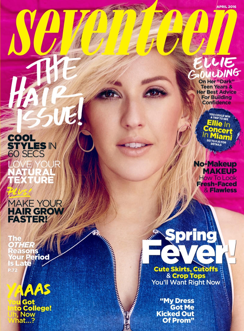 Ellie Goulding on Seventeen Magazine April 2016 cover