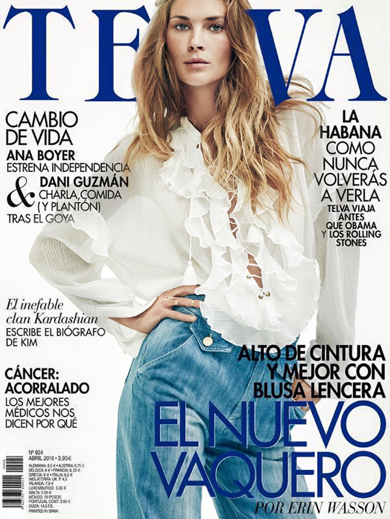 Erin Wasson on TELVA Magazine April 2016 Cover