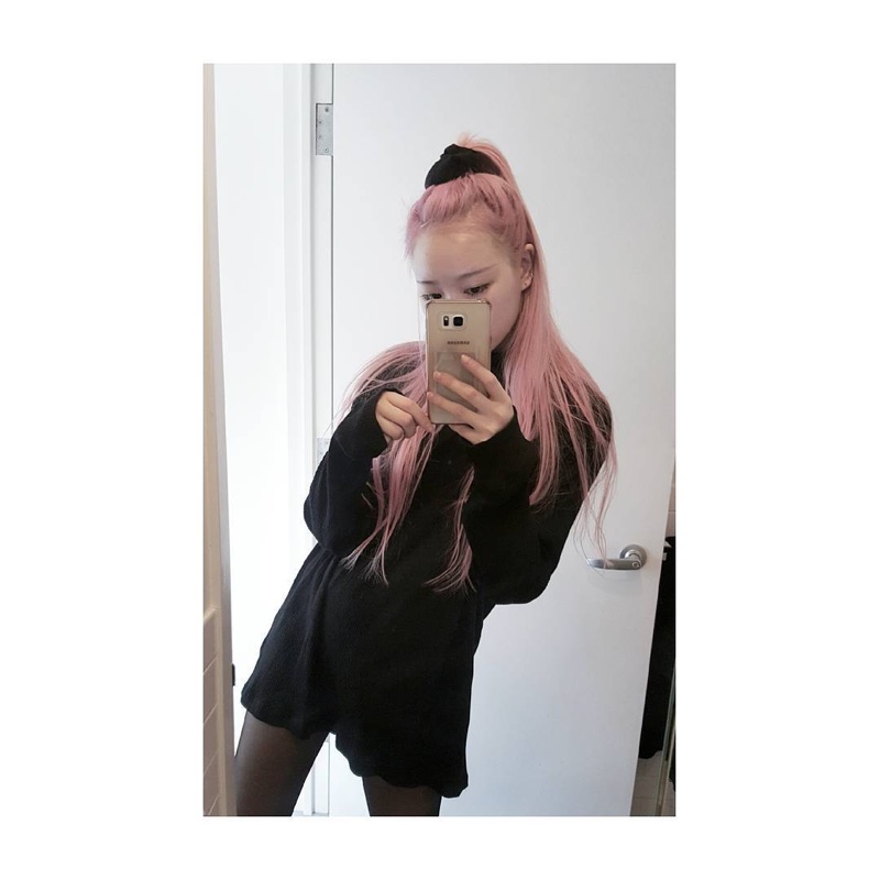 Fernanda Ly shares an Instagram selfie with a half up and half down hairstyle