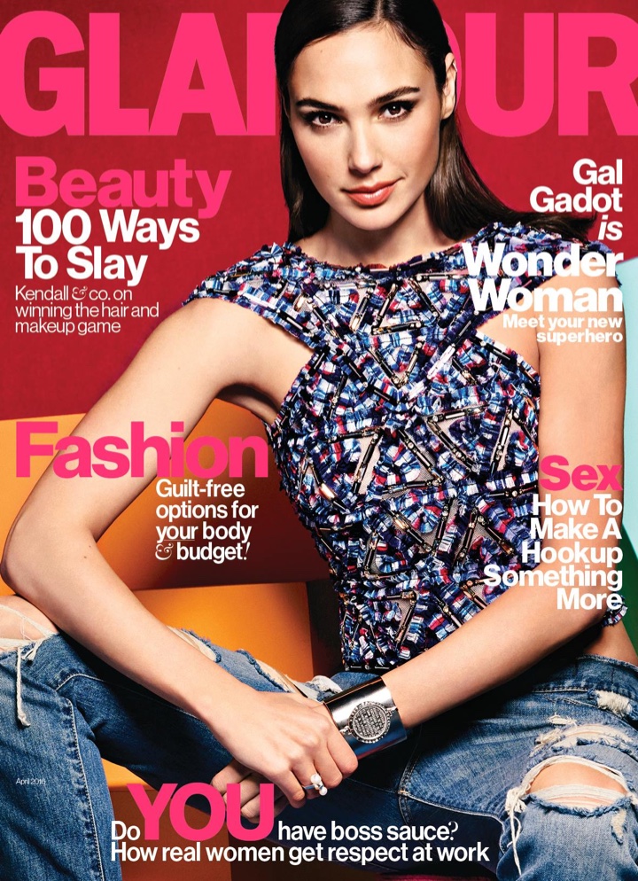 Gal Gadot on Glamour Magazine April 2016 Cover