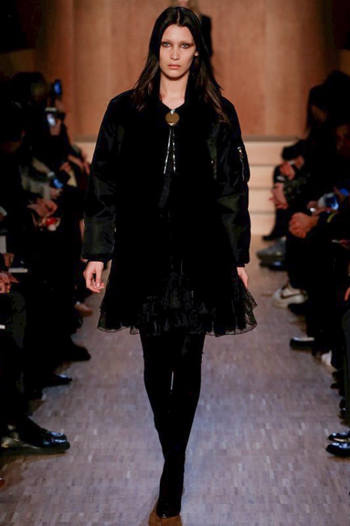 Bella Hadid walks the runway at Givenchy's fall-winter 2016 show presented during Paris Fashion Week