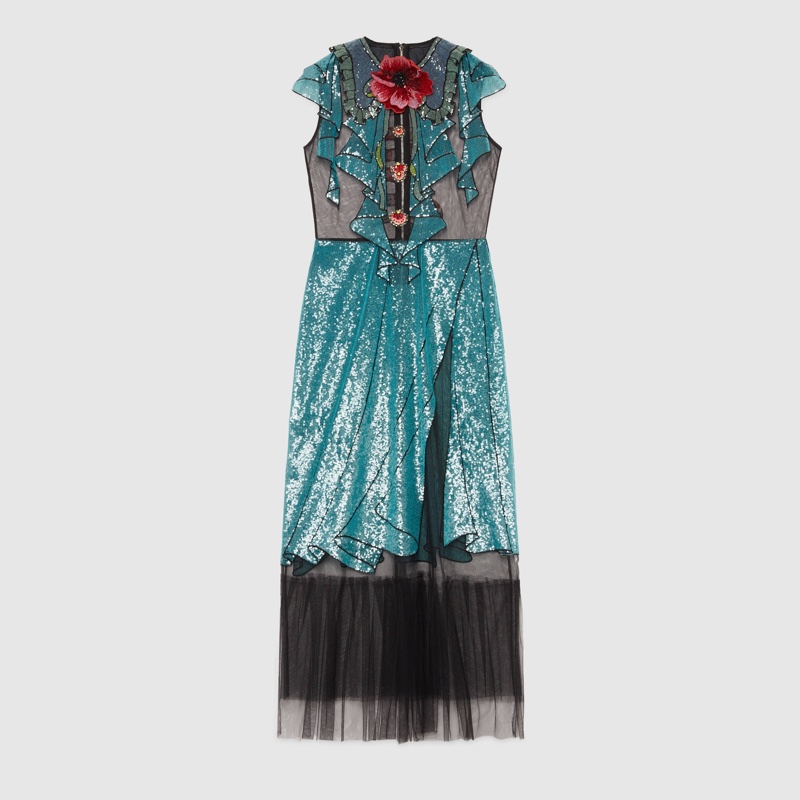 Gucci Embroidered Tulle Dress