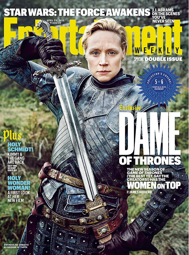 Gwendoline Christie as Brienne of Tarth on Entertainment Weekly April 2016 Cover