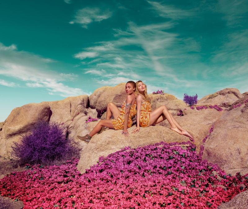Hailey Baldwin and Adwoa Aboah star in H&M Loves Coachella 2016 campaign