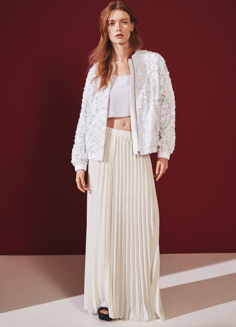 Bomber jacket, cropped top and pleated skirt from H&M's summer 2016 collection