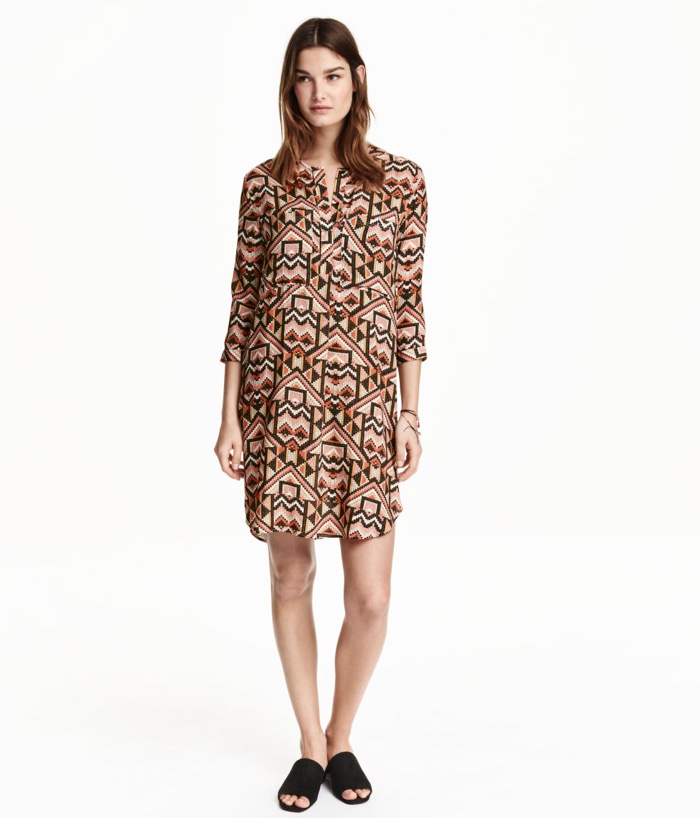 H&M Viscose Geometric Print Dress