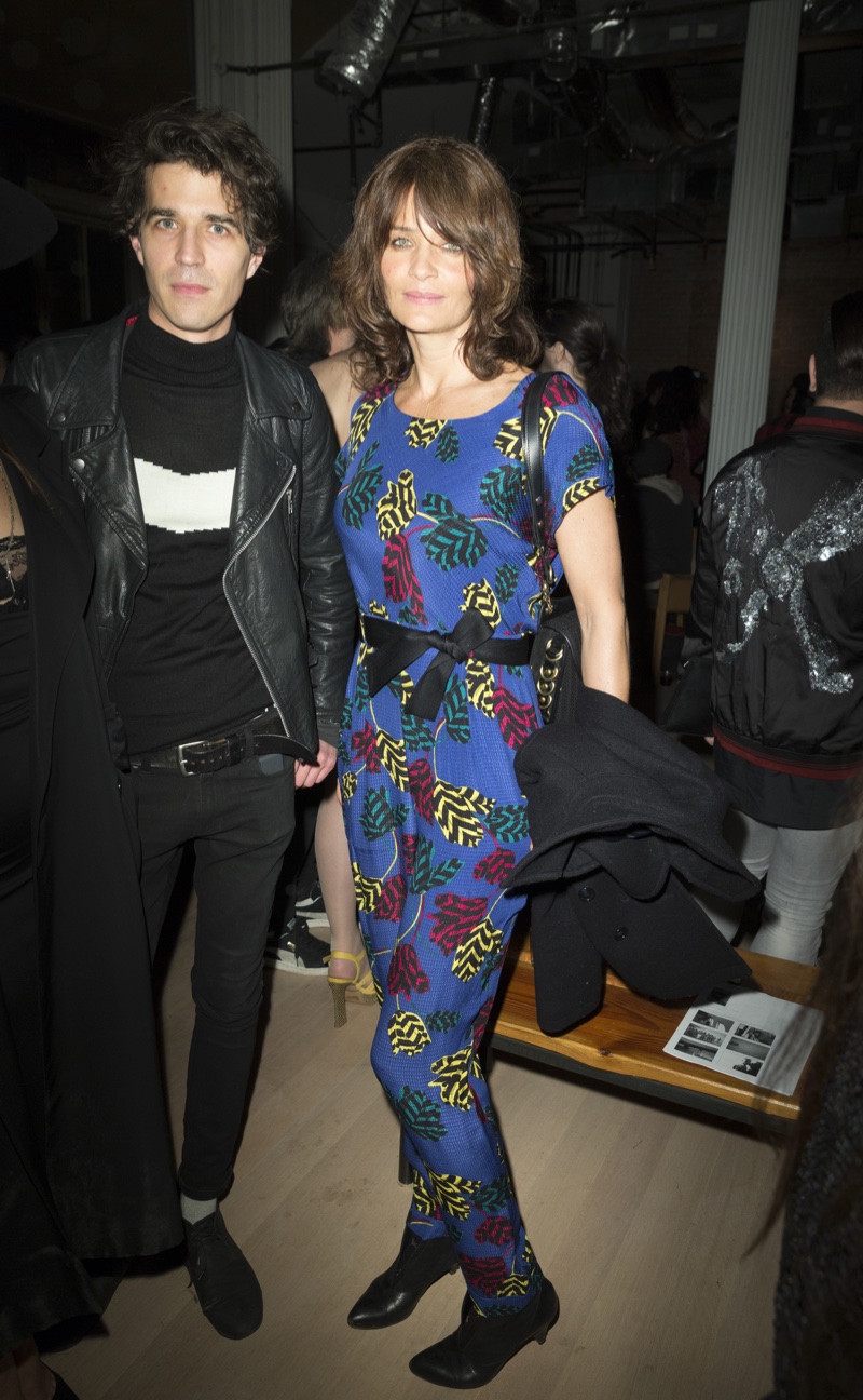 MARCH 2016: Helena Christensen attends Reserved Magazine Issue #3 launch party wearing a blue printed jumpsuit. Photo: lev radin / Shutterstock.com