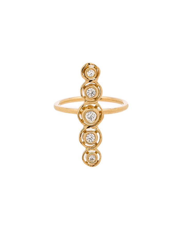 Jacquie Aiche Bezel Bar Ring in Gold